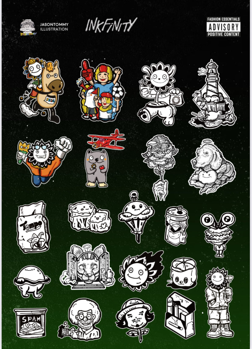 Jason Tommy 3-second Tattoo Stickers